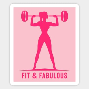 Fit & Fabulous Barbell Silhouette Magnet